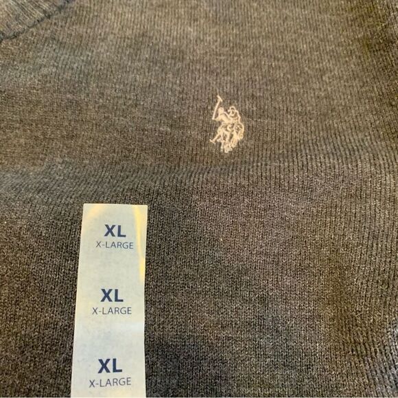 US Polo Association Mens B Neck Sweater Charcoal Heather Size XL - Picture 9 of 9